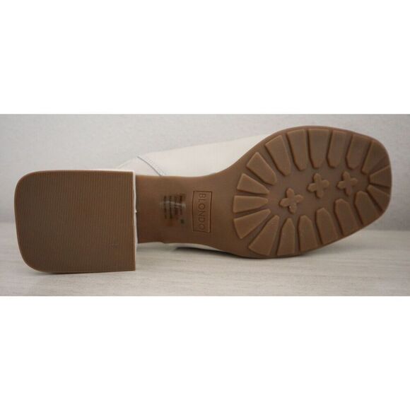 Blondo Women's Sz 9M Bone/Beige Leather Maya Slip-On Heeled Sandal - Picture 10 of 11